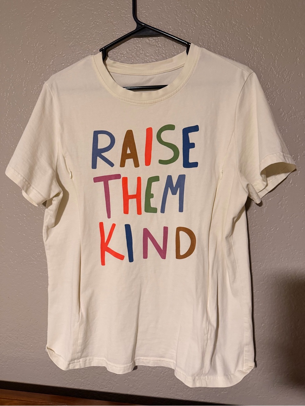 Nursing “Raise Them Kind" Short Sleeve Tee - Cream